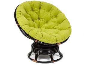 Кресло-качалка Papasan w 23/01 B с подушкой Antique brown, флок Олива в Ирбите - irbit.магазин96.com | фото