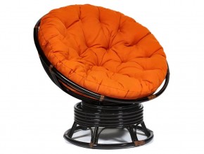 Кресло-качалка Papasan w 23/01 B с подушкой Antique brown, ткань Оранжевый в Ирбите - irbit.магазин96.com | фото