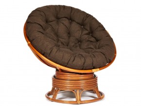 Кресло-качалка Papasan w 23/01 B с подушкой Cognac, ткань Коричневый в Ирбите - irbit.магазин96.com | фото