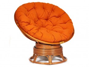 Кресло-качалка Papasan w 23/01 B с подушкой Cognac, ткань Оранжевый в Ирбите - irbit.магазин96.com | фото